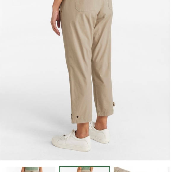 L.L. Bean Women's stretch rip stop pull on Tan Capris - Picture 6 of 8